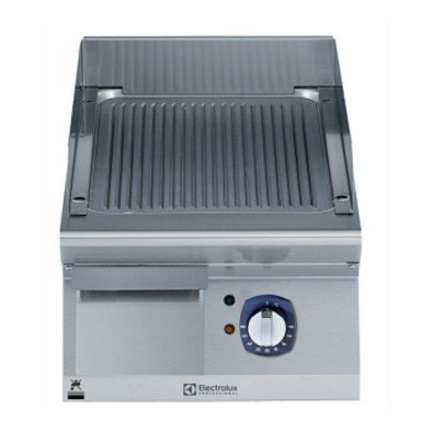 Electrolux Professional Endüstriyel Nervürlü Fırçalanmış Krom Kaplamalı Çelik Pişirme Yüzeyi İle Yarım Modül Elektrikli Izgara, Eğimli, Termostatik Kontrol, Kazıyıcı Dahil E7IILDAOMCA
