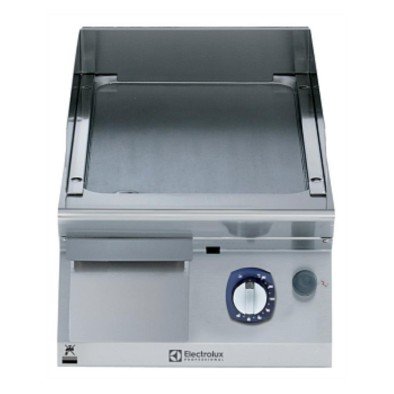 Electrolux Professional Endüstriyel Gazlı Izgara, Yarım Modül, Düz Fırçalanmış Krom Kaplamalı Çelik Pişirme Yüzeyli, Eğimli, Termostatik Kontrol, Kazıyıcı Dahil - 400 Mm E7IIKAAOMCA