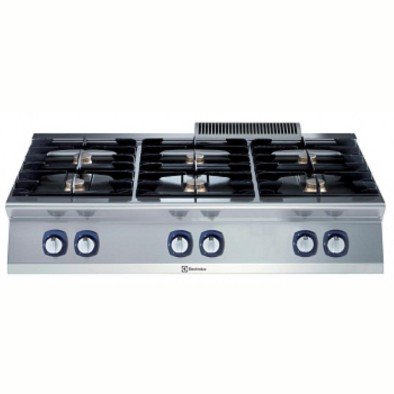 Electrolux Professional Endüstriyel 6 Açık Ateşli Gazlı Set Üstü Ocak, Her Brulör 5,5 Kw, Derinlik 730 Mm - 1200 Mm E7GCGL6C00