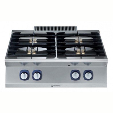 Electrolux Professional Endüstriyel 4 Açık Ateşli Gazlı Set Üstü Ocak, Her Brulör 5,5 Kw, Derinlik 730 Mm - 800 Mm E7GCGH4C00