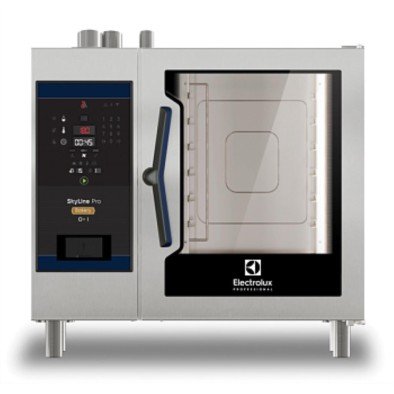 Electrolux Professional Skyline Pro Kombi Fırın, Boylersiz, Dijital Kontrollü, 5 400x600mm, Gazlı, Programlanabilir, Otomatik Temizlik, Unlu Mamüller/pastacılık İçin, Tepsi Araları 80mm ECOG61C2GB
