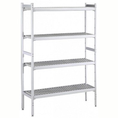 Electrolux Professional Düz Etejer Seti, Aluminyum Ayaklı, 4 Raflı, Her Raf Demonte Polietilen Tabletlerden Oluşur, Tabletler Bulaşık Makinesinde Yıkanabilir - 475x1960 Mm, H=1700 Mm BLS1960