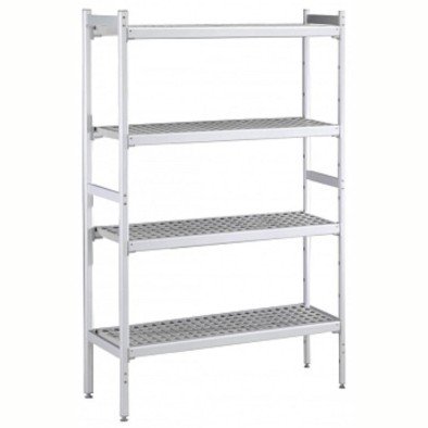 Electrolux Professional Düz Etejer Seti, Aluminyum Ayaklı, 4 Raflı, Her Raf Demonte Polietilen Tabletlerden Oluşur, Tabletler Bulaşık Makinesinde Yıkanabilir - 475x1872 Mm, H=1700 Mm BLS1872