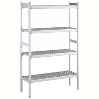 Electrolux Professional Düz Etejer Seti, Aluminyum Ayaklı, 4 Raflı, Her Raf Demonte Polietilen Tabletlerden Oluşur, Tabletler Bulaşık Makinesinde Yıkanabilir - 475x1784 Mm, H=1700 Mm BLS1784