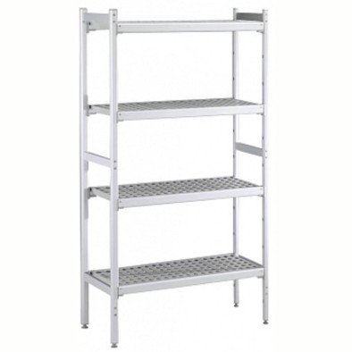Electrolux Professional Düz Etejer Seti, Aluminyum Ayaklı, 4 Raflı, Her Raf Demonte Polietilen Tabletlerden Oluşur, Tabletler Bulaşık Makinesinde Yıkanabilir - 475x1569 Mm, H=1700 Mm BLS1569