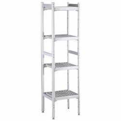 Electrolux Professional Düz Etejer Seti, Aluminyum Ayaklı, 4 Raflı, Her Raf Demonte Polietilen Tabletlerden Oluşur, Tabletler Bulaşık Makinesinde Yıkanabilir - 475x772 Mm, H=1700 Mm BLS772 Electrolux Professional Düz Etejer Seti, Aluminyum Ayaklı, 4 Raflı, Her Raf Demonte Polietilen Tabletlerden Oluşur, Tabletler Bulaşık Makinesinde Yıkanabilir - 475x772 Mm, H=1700 Mm BLS772