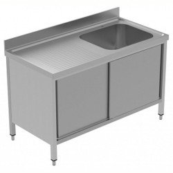 Electrolux Professional Dolaplı Tek Evyeli Tezgah, Evyesi (600x500 Mm), Solda Damlalıklı, 2 Kayar Kapılı - 1400 Mm, Plus GLG1416SXP Electrolux Professional Dolaplı Tek Evyeli Tezgah, Evyesi (600x500 Mm), Solda Damlalıklı, 2 Kayar Kapılı - 1400 Mm, Plus GLG1416SXP