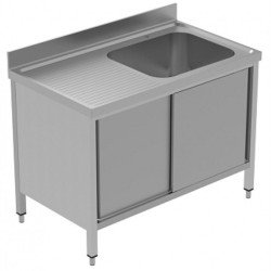 Electrolux Professional Dolaplı Tek Evyeli Tezgah, Evyesi (600x500 Mm), Solda Damlalıklı, 2 Kayar Kapılı - 1200 Mm, Plus GLG1216SXP Electrolux Professional Dolaplı Tek Evyeli Tezgah, Evyesi (600x500 Mm), Solda Damlalıklı, 2 Kayar Kapılı - 1200 Mm, Plus GLG1216SXP