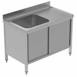 Electrolux Professional Dolaplı Tek Evyeli Tezgah, Evyesi (600x500 Mm), Sağda Damlalıklı, 2 Kayar Kapılı - 1200 Mm, Plus GLG1216DXP Electrolux Professional Dolaplı Tek Evyeli Tezgah, Evyesi (600x500 Mm), Sağda Damlalıklı, 2 Kayar Kapılı - 1200 Mm, Plus GLG1216DXP