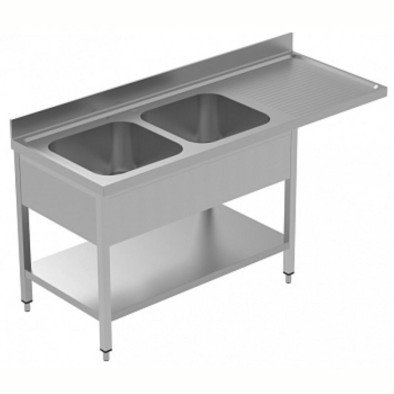Electrolux Professional Tezgahaltı Bulaşık Makinesi Tezgahı, 2 Evye (500x500 Mm) & Sağ Tarafta Süzdürme, Taban Raflı - 1800 Mm, Plus GLR2DSXPLS Electrolux Professional Tezgahaltı Bulaşık Makinesi Tezgahı, 2 Evye (500x500 Mm) & Sağ Tarafta Süzdürme, Taban Raflı - 1800 Mm, Plus GLR2DSXPLS