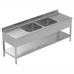 Electrolux Professional 2 Evyeli Tezgah, Evyeleri 600x500 Mm, 2 Damlalıklı (sağda Ve Solda), Taban Raflı - 2400 Mm, Plus LSGLG2426E Electrolux Professional 2 Evyeli Tezgah, Evyeleri 600x500 Mm, 2 Damlalıklı (sağda Ve Solda), Taban Raflı - 2400 Mm, Plus LSGLG2426E