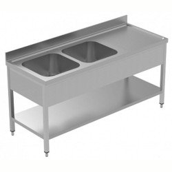 Electrolux Professional 2 Evyeli Tezgah, Evyeleri 600x500 Mm, Damlalığı Sağda, Taban Raflı - 1800 Mm, Plus LSGLG1826D Electrolux Professional 2 Evyeli Tezgah, Evyeleri 600x500 Mm, Damlalığı Sağda, Taban Raflı - 1800 Mm, Plus LSGLG1826D