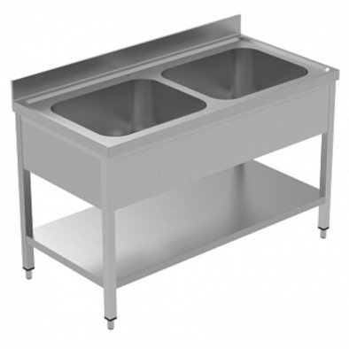 Electrolux Professional 2 Evyeli Tezgah, Evyeleri 600x500 Mm, Taban Raflı - 1400 Mm, Plus LSGLG1426E Electrolux Professional 2 Evyeli Tezgah, Evyeleri 600x500 Mm, Taban Raflı - 1400 Mm, Plus LSGLG1426E