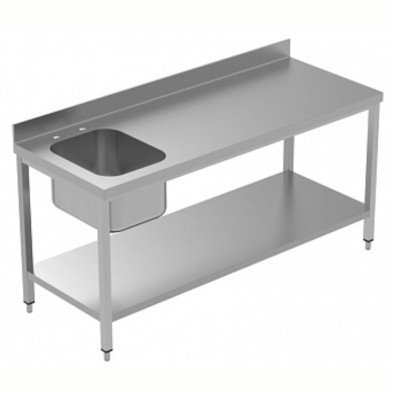 Electrolux Professional Özel Şef Çalışma Tezgahı, Tek Evyeli (solda), 100 Mm Sırtlı, Taban Raflı - 1800 Mm, Plus LSGTL1810S Electrolux Professional Özel Şef Çalışma Tezgahı, Tek Evyeli (solda), 100 Mm Sırtlı, Taban Raflı - 1800 Mm, Plus LSGTL1810S