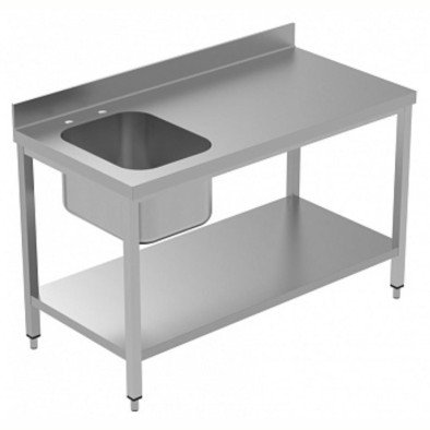 Electrolux Professional Özel Şef Çalışma Tezgahı, Tek Evyeli (solda), 100 Mm Sırtlı, Taban Raflı - 1400 Mm, Plus LSGTL1410S Electrolux Professional Özel Şef Çalışma Tezgahı, Tek Evyeli (solda), 100 Mm Sırtlı, Taban Raflı - 1400 Mm, Plus LSGTL1410S