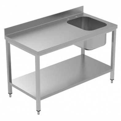 Electrolux Professional Özel Şef Çalışma Tezgahı, Tek Evyeli (sağda), 100 Mm Sırtlı, Taban Raflı - 1400 Mm, Plus LSGTL1410D Electrolux Professional Özel Şef Çalışma Tezgahı, Tek Evyeli (sağda), 100 Mm Sırtlı, Taban Raflı - 1400 Mm, Plus LSGTL1410D