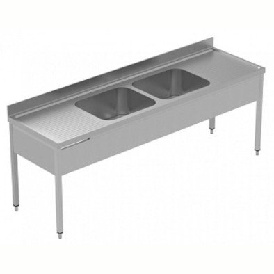 Electrolux Professional 2 Evyeli Tezgah, Evyeleri 600x500 Mm, 2 Damlalıklı (sağda Ve Solda) - 2400 Mm, Plus GLG2426E Electrolux Professional 2 Evyeli Tezgah, Evyeleri 600x500 Mm, 2 Damlalıklı (sağda Ve Solda) - 2400 Mm, Plus GLG2426E