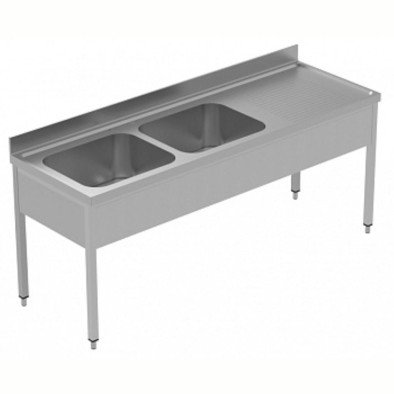 Electrolux Professional 2 Evyeli Tezgah, Evyeleri 600x500 Mm, Damlalığı Sağda - 2100 Mm, Plus GLG2126DXE Electrolux Professional 2 Evyeli Tezgah, Evyeleri 600x500 Mm, Damlalığı Sağda - 2100 Mm, Plus GLG2126DXE