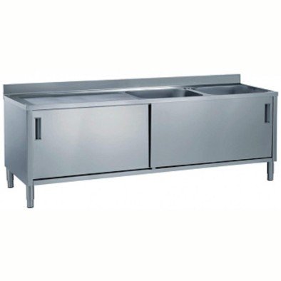 Electrolux Professional Dolaplı 2 Evyeli Tezgah, Evyeler (600x500 Mm), Damlalık Sol Tarafta, 2 Kayar Kapılı, 2000 Mm MLA2026SXPN Electrolux Professional Dolaplı 2 Evyeli Tezgah, Evyeler (600x500 Mm), Damlalık Sol Tarafta, 2 Kayar Kapılı, 2000 Mm MLA2026SXPN