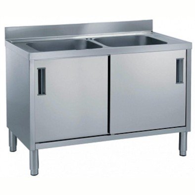 Electrolux Professional Dolaplı 2 Evyeli Tezgah, Evyeler (600x500 Mm), 2 Kayar Kapılı, 1400 Mm MLA1426PN Electrolux Professional Dolaplı 2 Evyeli Tezgah, Evyeler (600x500 Mm), 2 Kayar Kapılı, 1400 Mm MLA1426PN