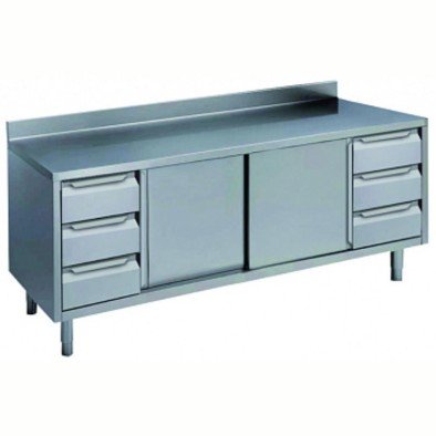 Electrolux Professional Dolaplı Çalışma Tezgahı, 3+3 Çekmece Bloğu, 2 Kayar Kapı, Sırtlı - 2000 Mm NTA2010P Electrolux Professional Dolaplı Çalışma Tezgahı, 3+3 Çekmece Bloğu, 2 Kayar Kapı, Sırtlı - 2000 Mm NTA2010P