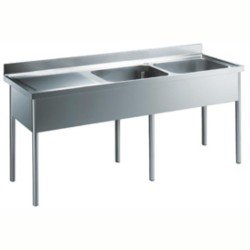 Electrolux Professional 2 Evyeli Tezgah, Evyeler 500x600x300mm, Damlalığı Solda - 2100 Mm LG2126SXEN Electrolux Professional 2 Evyeli Tezgah, Evyeler 500x600x300mm, Damlalığı Solda - 2100 Mm LG2126SXEN