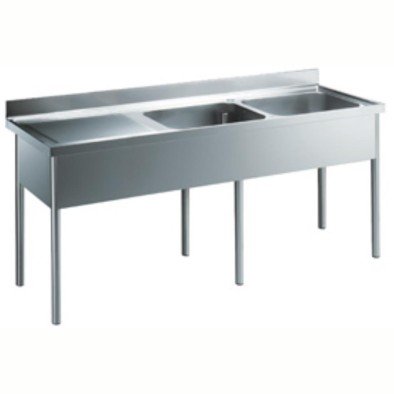 Electrolux Professional 2 Evyeli Tezgah, Evyeler 500x600x300mm, Damlalığı Solda - 2100 Mm LG2126SXEN