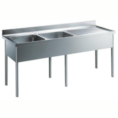 Electrolux Professional 2 Evyeli Tezgah, Evyeler 500x600x300mm, Damlalığı Sağda - 2100 Mm LG2126DXEN Electrolux Professional 2 Evyeli Tezgah, Evyeler 500x600x300mm, Damlalığı Sağda - 2100 Mm LG2126DXEN