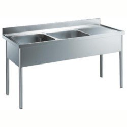 Electrolux Professional 2 Evyeli Tezgah, Evyeler 500x600x300mm, Damlalığı Sağda - 1800 Mm LG1826DXEN Electrolux Professional 2 Evyeli Tezgah, Evyeler 500x600x300mm, Damlalığı Sağda - 1800 Mm LG1826DXEN