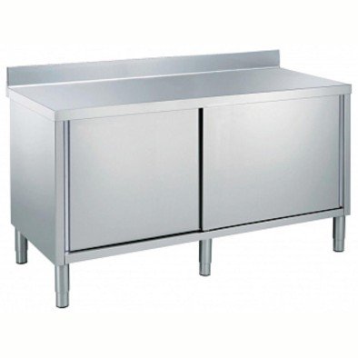 Electrolux Professional Dolaplı Çalışma Tezgahı, 1 Ara Raflı, 2 Kayar Kapılı, 100 Mm Sırtlı, (6 Ayaklı) - 1800 Mm TN1810EN