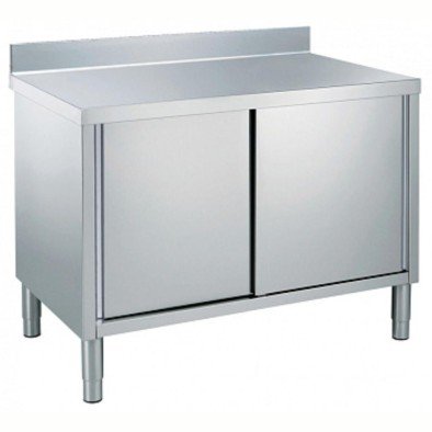 Electrolux Professional Dolaplı Çalışma Tezgahı, 1 Ara Raflı, 2 Kayar Kapılı, 100 Mm Sırtlı, (4 Ayaklı) - 1400 Mm TN1410EN