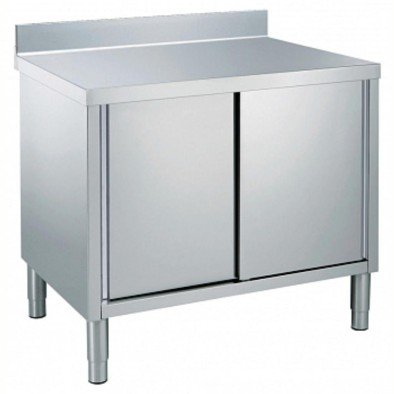 Electrolux Professional Dolaplı Çalışma Tezgahı, 1 Ara Raflı, 2 Kayar Kapılı, 100 Mm Sırtlı, (4 Ayaklı) - 1200 Mm TN1210EN
