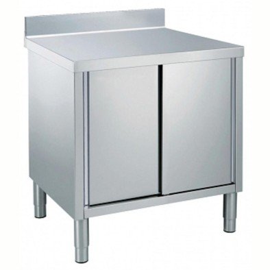 Electrolux Professional Dolaplı Çalışma Tezgahı, 1 Ara Raflı, 2 Kayar Kapılı, 100 Mm Sırtlı, (4 Ayaklı) - 1000 Mm TN1010EN