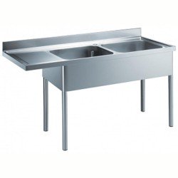 Electrolux Professional 2 Evyeli Tezgah, Evyeleri 500x500x290 Mm, Damlalık Solda - 1800 Mm LR2SSPEP Electrolux Professional 2 Evyeli Tezgah, Evyeleri 500x500x290 Mm, Damlalık Solda - 1800 Mm LR2SSPEP