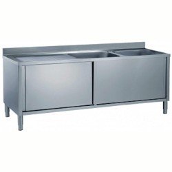 Electrolux Professional Dolaplı Tezgah, 2 Evyeli (500x500 Mm), Damlalık Solda - 1800 Mm ML2S1817LN Electrolux Professional Dolaplı Tezgah, 2 Evyeli (500x500 Mm), Damlalık Solda - 1800 Mm ML2S1817LN