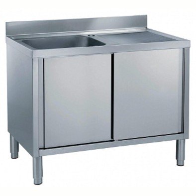 Electrolux Professional Dolaplı Tezgah, Tek Evyeli (500x500 Mm), Damlalık Sağda - 1200 Mm ML1S1217RN Electrolux Professional Dolaplı Tezgah, Tek Evyeli (500x500 Mm), Damlalık Sağda - 1200 Mm ML1S1217RN