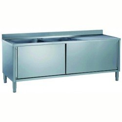Electrolux Professional Dolaplı Evyeli Tezgah, 2 Evyeli (600x500 Mm), Damlalık Sağda, 2 Kayar Kapılı - 1800 Mm MLA1826DXN Electrolux Professional Dolaplı Evyeli Tezgah, 2 Evyeli (600x500 Mm), Damlalık Sağda, 2 Kayar Kapılı - 1800 Mm MLA1826DXN