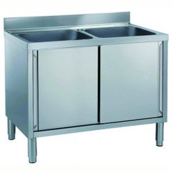 Electrolux Professional Dolaplı Evyeli Tezgah, 2 Evyeli (500x500 Mm), 2 Kayar Kapılı - 1200 Mm MLA1225PN Electrolux Professional Dolaplı Evyeli Tezgah, 2 Evyeli (500x500 Mm), 2 Kayar Kapılı - 1200 Mm MLA1225PN