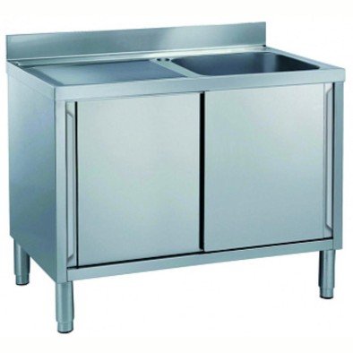 Electrolux Professional Dolaplı Tek Evyeli Tezgah, Evyesi (600x500 Mm), Damlalık Solda, 2 Kayar Kapılı - 1200 Mm MLA1216SXN Electrolux Professional Dolaplı Tek Evyeli Tezgah, Evyesi (600x500 Mm), Damlalık Solda, 2 Kayar Kapılı - 1200 Mm MLA1216SXN