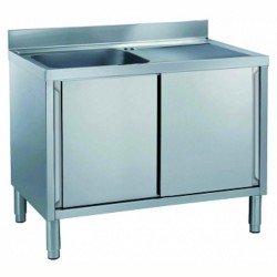 Electrolux Professional Dolaplı Tek Evyeli Tezgah, Evyesi (600x500 Mm), Damlalık Sağda, 2 Kayar Kapılı - 1200 Mm MLA1216DXN Electrolux Professional Dolaplı Tek Evyeli Tezgah, Evyesi (600x500 Mm), Damlalık Sağda, 2 Kayar Kapılı - 1200 Mm MLA1216DXN