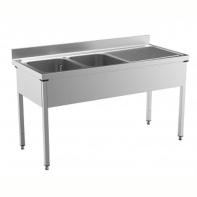Electrolux Professional 2 Evyeli Tezgah, Evyeler 600x500 Mm, Damlalığı Sağda - 1800 Mm LG1826DXPN