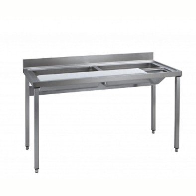 Electrolux Professional Sebze Hazırlık/yıkama Tezgahı, 1 Polietilen Kesme Tahtası, 2 Hazne, Sıyırma Hunisi, Sırtlı, 1600 Mm TLV1600PN