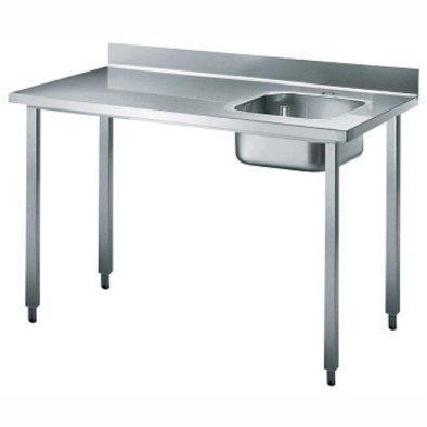 Electrolux Professional Özel Şef Çalışma Tezgahı, Tek Evyeli (evye Sağda), Sırtlı - 1400 Mm TL1410DXPN