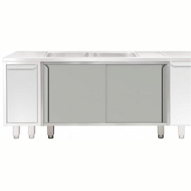 Electrolux Professional Evyeli Üst Tabla Altı İçin Dolap, Kayar Kapılı - 1400 Mm - Modular Line TEL2S14 Electrolux Professional Evyeli Üst Tabla Altı İçin Dolap, Kayar Kapılı - 1400 Mm - Modular Line TEL2S14