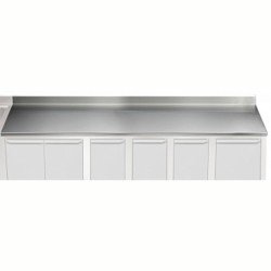 Electrolux Professional Üst Tabla, Sırtlı, 4000 Mm, 1,5 Mm Kalınlıkta Üst Tabla 18 Mm Kalınlığında Ses Sönümlendirici Malzeme Ve Ayrıca 2 Paslanmaz Kayıtla Güçlendirilmiştir - Modular Line TPLA40A