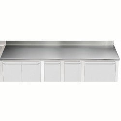 Electrolux Professional Üst Tabla, Sırtlı, 3500 Mm, 1,5 Mm Kalınlıkta Üst Tabla 18 Mm Kalınlığında Ses Sönümlendirici Malzeme Ve Ayrıca 2 Paslanmaz Kayıtla Güçlendirilmiştir - Modular Line TPLA35A