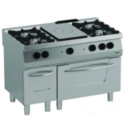 Öztiryakiler 700 Seri Gazlı Fırınlı Kuzine, 6 Gözlü Gazlı Ocak, 120x70x85 Cm, Osogf 12070 Lp