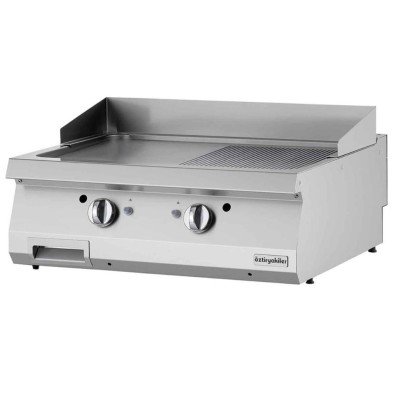 Öztiryakiler Gazlı Grill Plate, Yarı Oluklu, 80x70x30 Cm, Ogg 8070 1/2 N