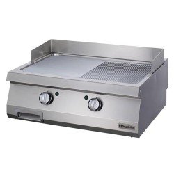 Öztiryakiler Elektrikli Grill Plate, Yarı Oluklu, 80x70x30 Cm Krom Kaplı, Oge 8070 1/2 N C