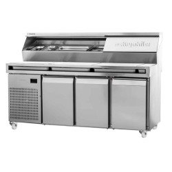 Öztiryakiler Make Up Pizza Hazırlık Dolabı, 180x80 Cm, Önü Telli